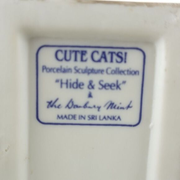 Cute Cats! Porcelain Sculpture Collection Hide & Seek The Danbury Mint - Picture 9 of 9